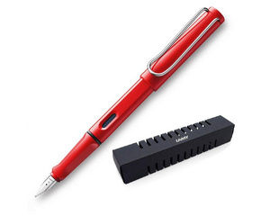 Ручка перьевая Lamy 016 Safari цвет чернил синий цвет корпуса красный (артикул производителя 4000181)